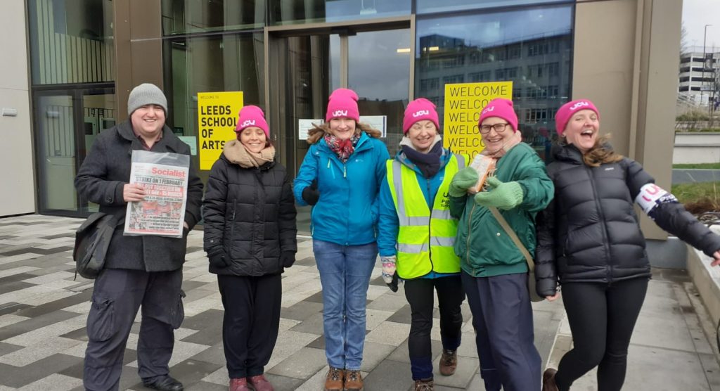 Leeds Beckett UCU (one of several picket lines). 1.2.23. Photo from Iain D