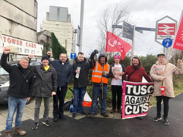 Plymouth RMT strike. Photo: Plymouth SP
