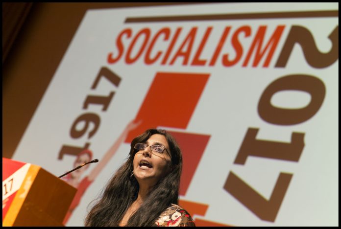 Kshama Sawant speaking at Socialism 2017. Photo Paul Mattsson