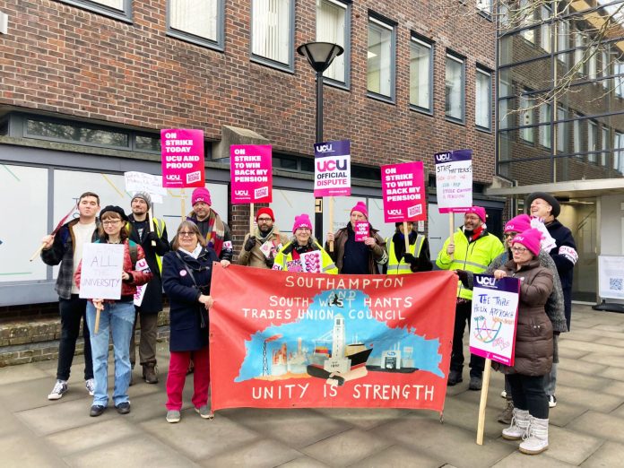 Southampton Southampton UCU strike. Photo: Southern SP