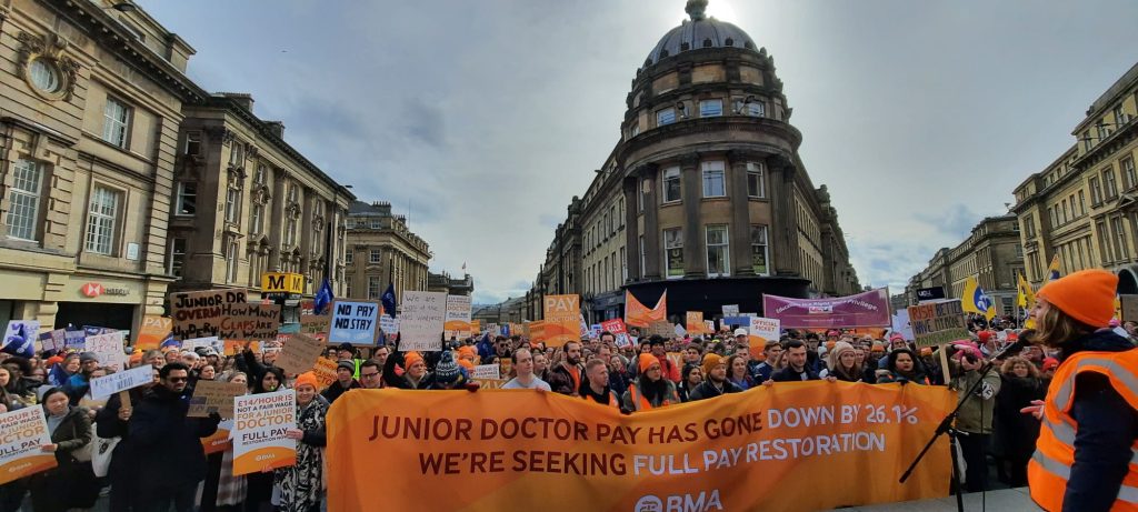 Newcastle strike rally. Photo: Elaine Brunskill