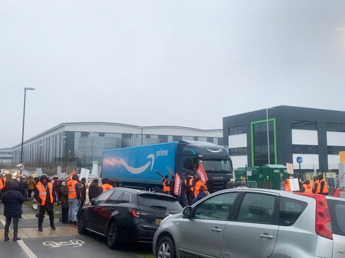 Coventry amazon strike. Photo: Coventry SP