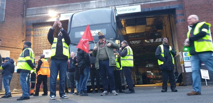 National Express strike in Birmingham Central Photo: Nick Hart