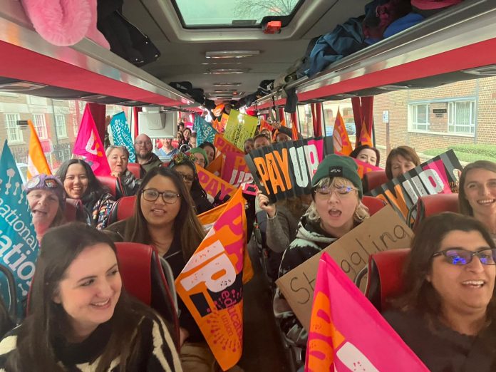 Leicester NEU coach. Photo: Heather Rawling