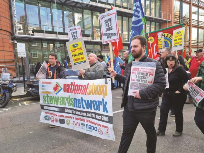London protest in 2022 against P&O sackings. Photo: Isai