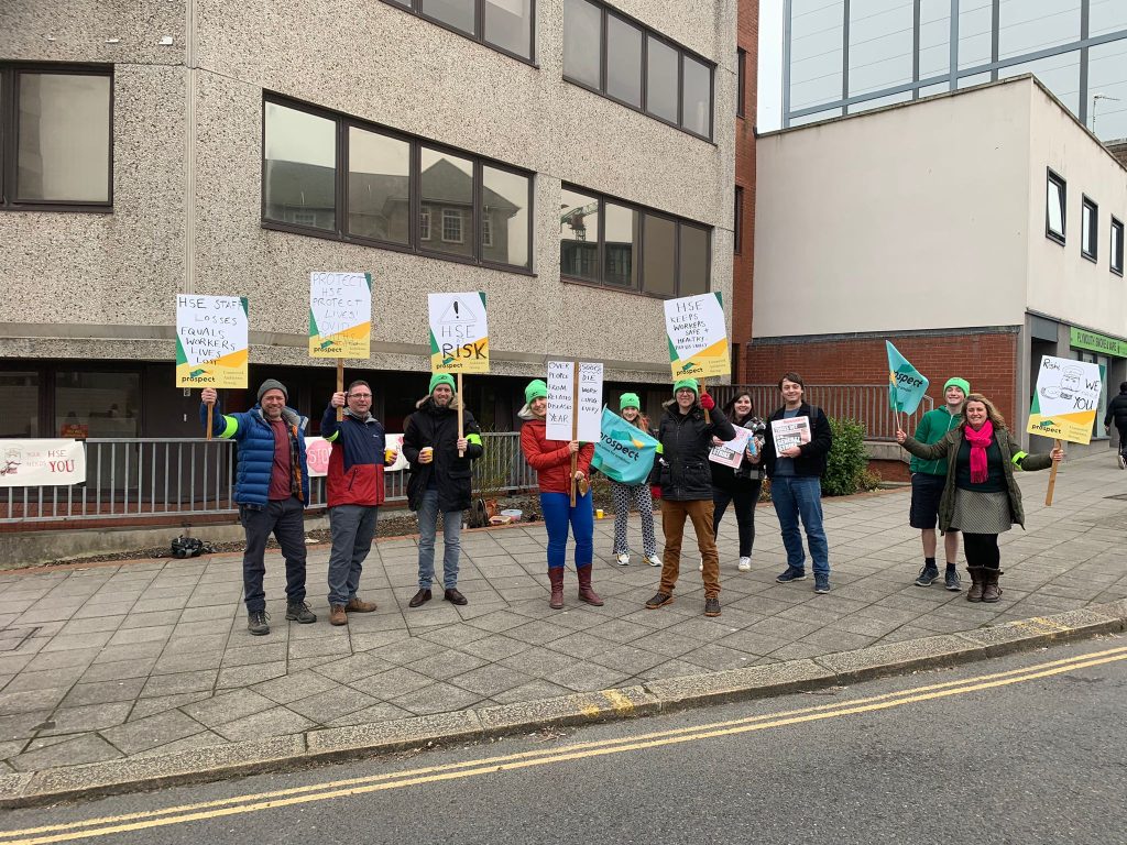 Prospect strike in Plymouth at the HSE. Photo: Ryan Aldred
