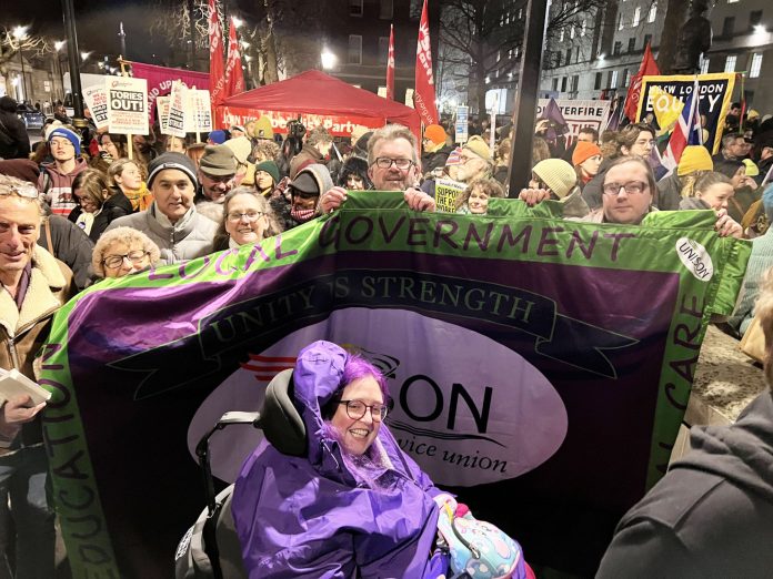 Surrey unison members protest= against the anti-trade union bill. Photo: Paul Couchman