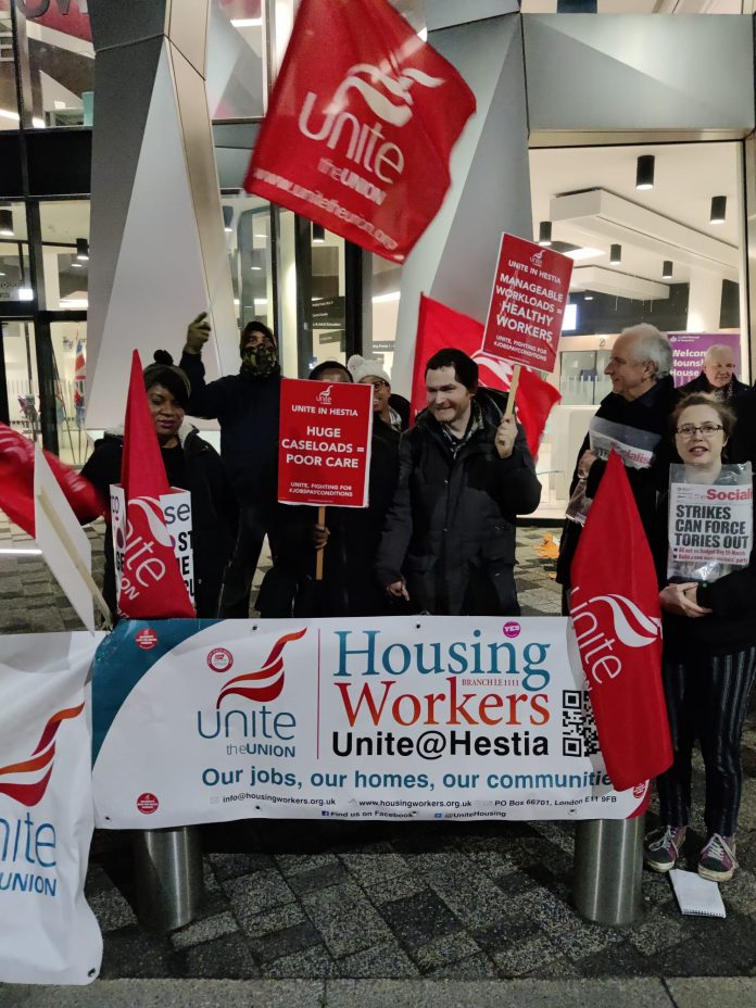 Hestia workers lobby Hounslow council. Photo: London SP