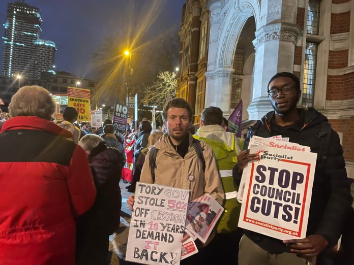 Croydon protest against council tax rise. Photo: Berkay Kartav