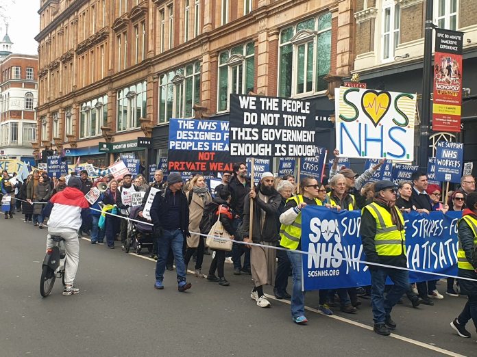 NHS SOS demo. Photo: Mark Best