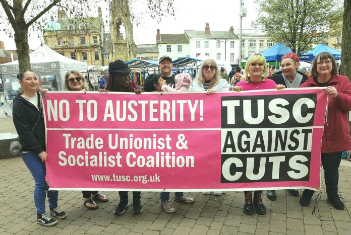 Mansfield TUSC campaigning for Karen Seymour standing for mayor