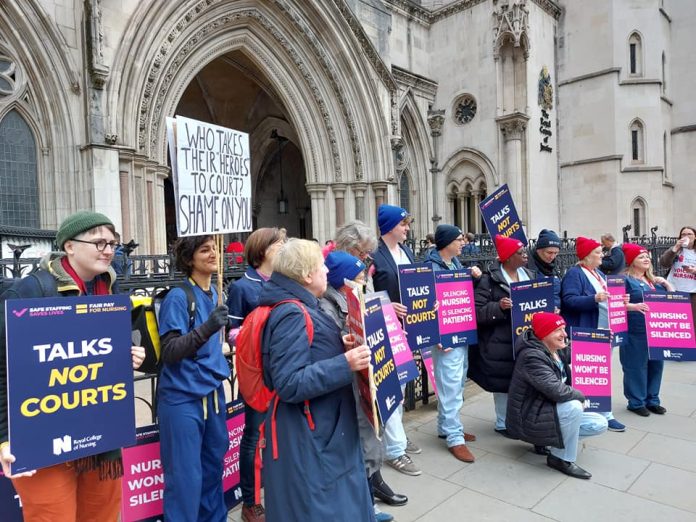 RCN protest at the court hearing Photo Rob Williams