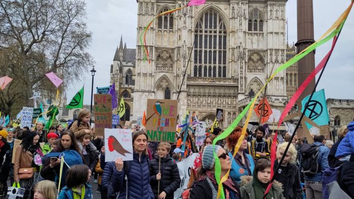 Extinction Rebellion big one protest. Photo: Maya Kaufman-Irish
