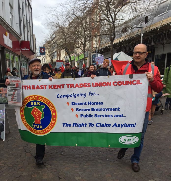 Folkestone protest to save library. Photo: Southern SP