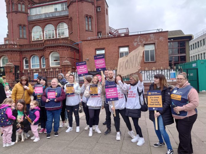 Birmingham Childrens Hospital RCN strike. Photo: Brum SP