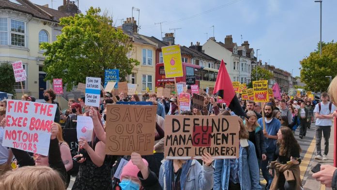 Brighton protest against university redundancies Photo: Brighton UCU