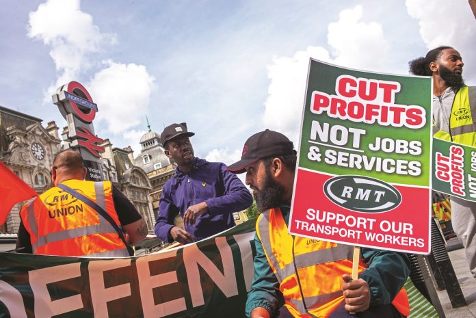 RMT on strike at Victoria. Photo: Paul Mattsson