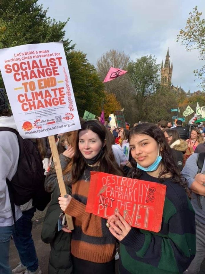 Climate protesters outside the Cop26 summit in Glasgow. Photo: Ryan Aldred