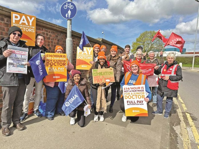 Junior Doctors striking in Wakefield. Photo: Yorkshire SP