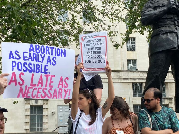 London abortion rights protest on 17 June. Photo: Helen Pattison