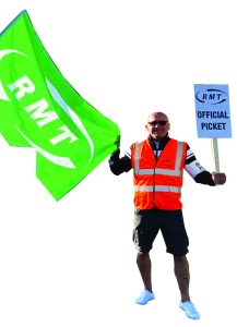 Paul Reilly on a RMT picket line