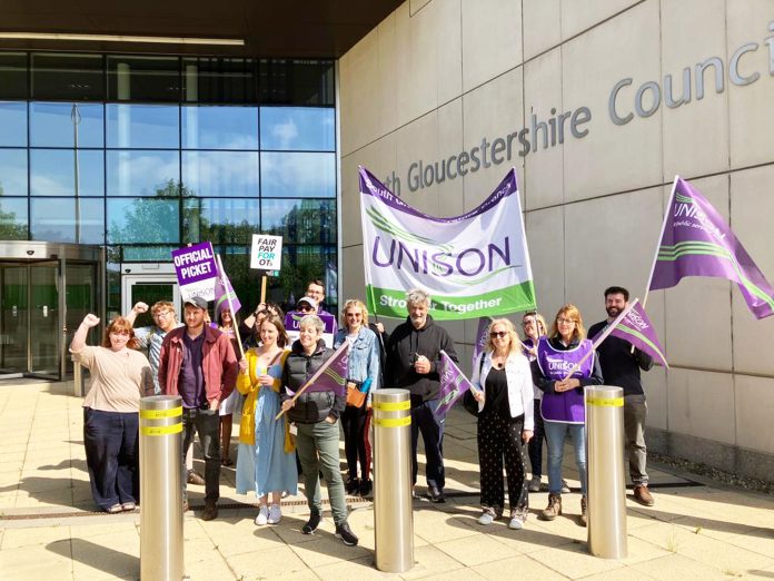 South Gloucestershire Unison strike. Photo: Roger Thomas