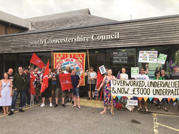 South Gloucestershire bin workers and social workers strike. Photo: Roger Thomas
