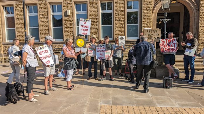 Protest against cuts to Sefton children's services. Photo: Merseyside SP