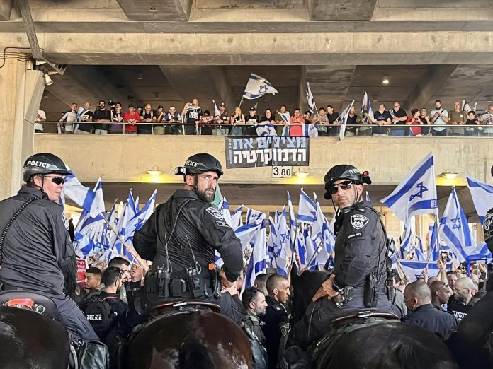 Protest at BenGurion Airport on 3 July. Photo: Uzi D