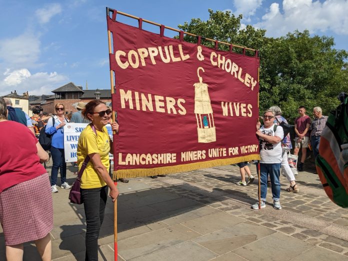 One of the many banners at Durham Miners' Gala. Photo: Elaine Brunskill
