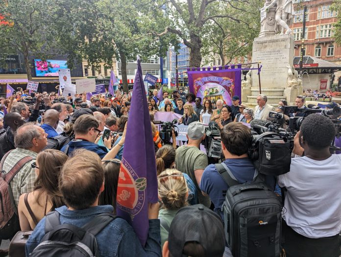 Equity solidarity protest in London, photo James Ivens