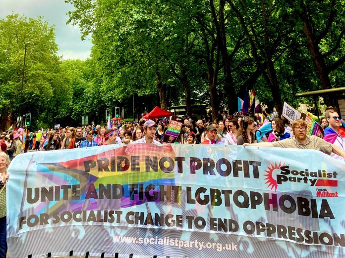 Socialist Party Banner at Bristol Pride