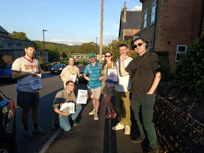 Sheffield Socialist Party members campaigning to save Hillsborough Park from council cuts and privatisation. Photo: Sheffield Socialist Party