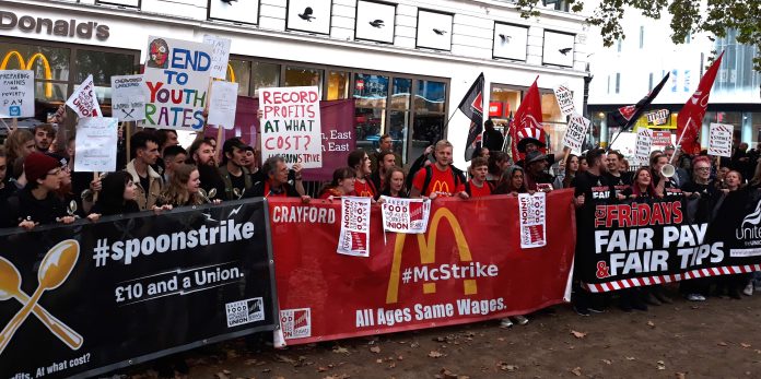 Hospitality workers strike back. Photo: Scott Jones