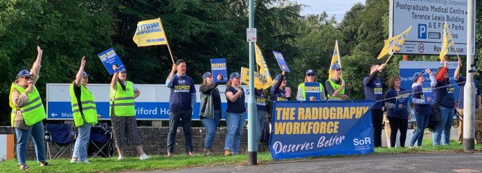 University Hospital Plymouth Society of Radiographers picket 25 July
