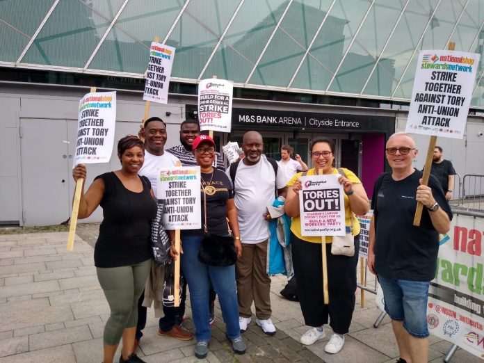 Barts Unite activists at the NSSN lobby of the TUC on 10 September, photo Socialist Party