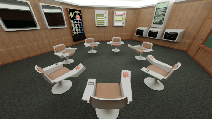 Computer-generated image of the Project Cybersyn operations room, photo Rama/CC