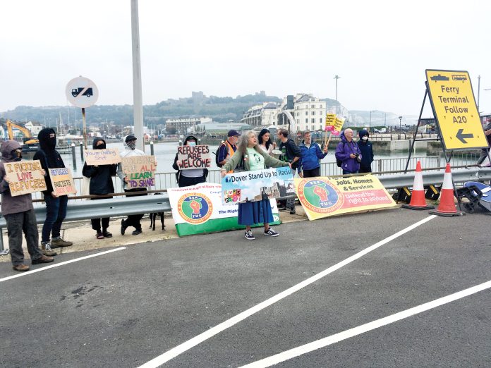 Protest against the far right in Dover. Photo: Eric Segal