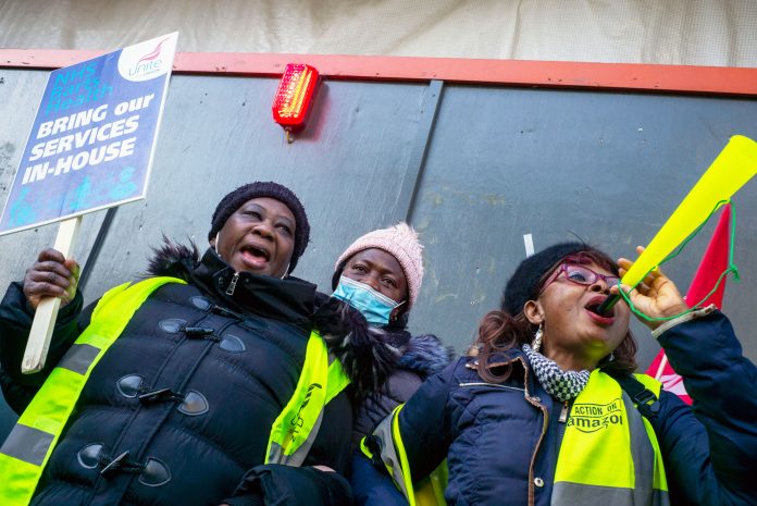 Royal London Unite workers striking in 2022 to be brought back in house. Photo: Paul Mattsson