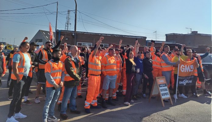 Solihull bin picket line on 4 September. Photo: Nick Hart