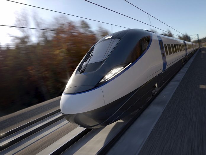 HS2_train scaled HS2 train mockup. Photo: Hitachi Rail/CC