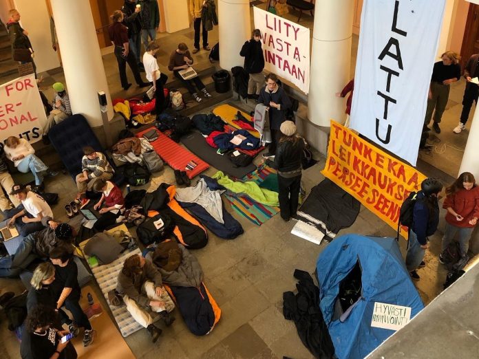 Helsinki Uni occupation. Photo: Viena Pentikainen