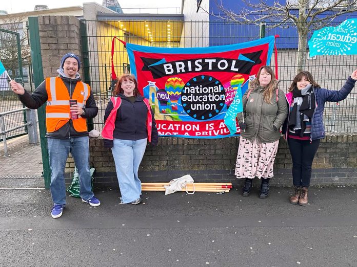 Sheila on the picket line