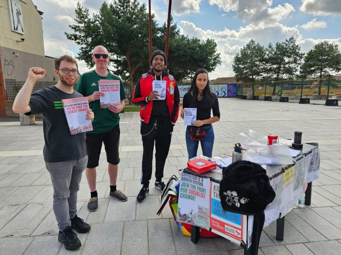 William (second left) campaigning with other Socialist Party members. Photo: Brum SP