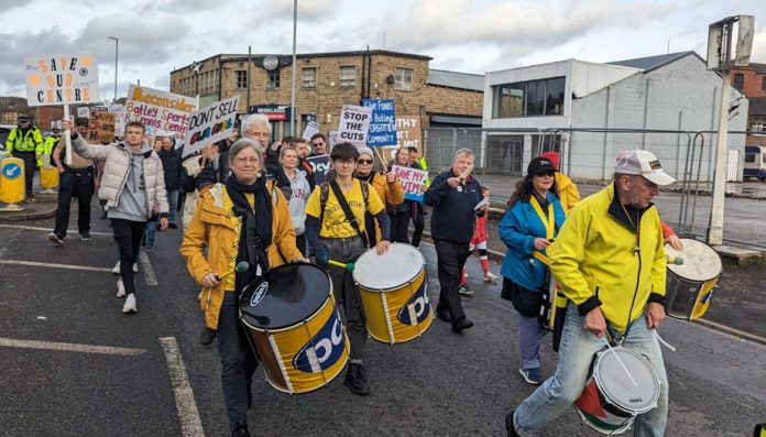 Kirklees council cuts protest. Photo: Iain Dalton