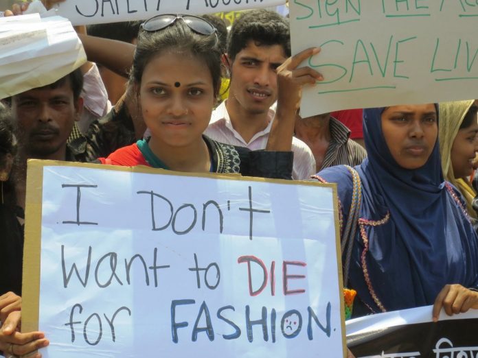 Bangladesh garment workers' protest. Photo: Solidarity centre