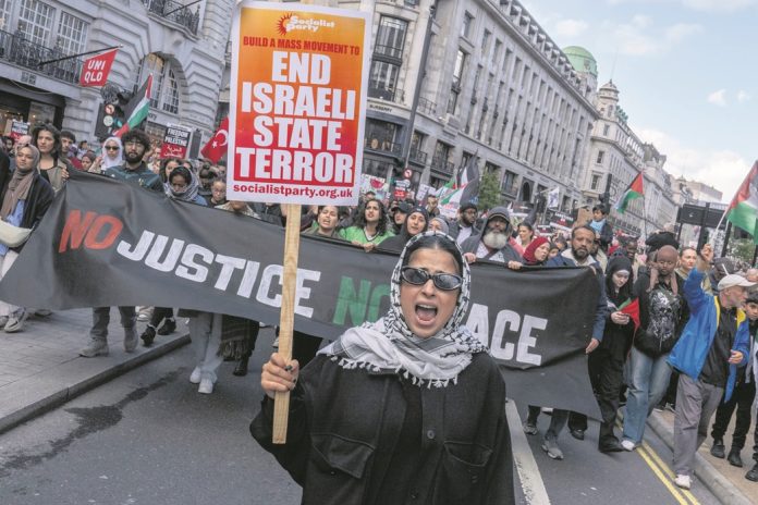 Protest in London against war on Gaza Photo: Paul Mattsson