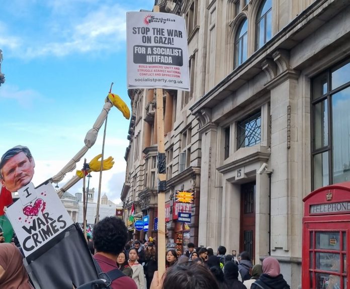 Protesters in London chanted "Keir Starmer shame on you" Photo: Isai Marijerla