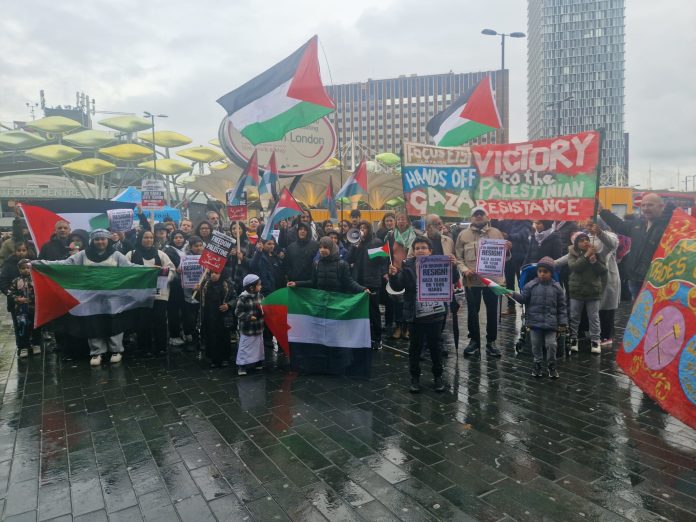 Stratford protest. Photo: Angharad Hillier