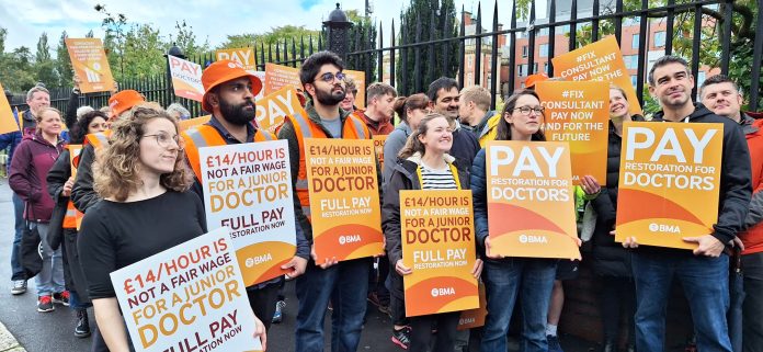 Junior Doctors are among the strikers that could be in the firing line of MSLs. Photo: Elaine Brunskill
